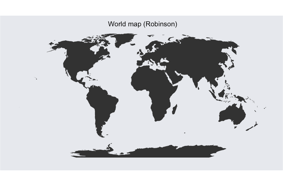 World map in ggplot with robinson projection